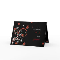 Spirals & Flowers Wedding Invitation Announcement2 Greeting Cards