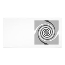 Spirals in Gray and White. Stylish swirls. Photo Card Template