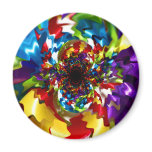 Spirals of Joy Kaleidoscope Fractal Art Refrigerator Magnet