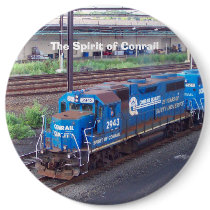 Spirit of Conrail - GP38 - PRR #2943 in Blue Paint Pinback Button