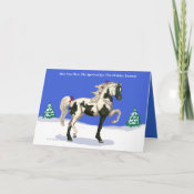 Spirit of Joy Arabian Pinto Horse Christmas Card