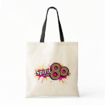 "Spirit of the 80's" pop pink tote bag by Mylittleeden "Spirit of the 80's" pop pink tote bag