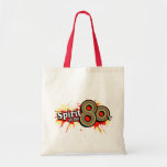 "Spirit of the 80's" pop red yellow tote bag