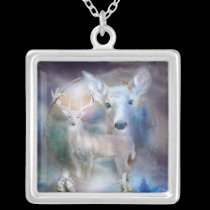 Spirit Of The White Deer Wearable Art Necklace necklaces