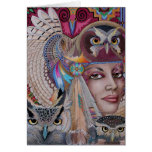 card, spirit, owl, indian, owls, sketches
