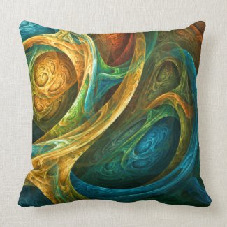 "Spirit Realm" - Colorful Abstract Art Pillow