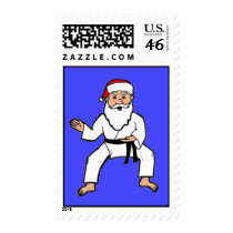 Spirit Santa Martial Arts Christmas Postage Stamps
