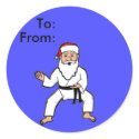 Spirit Santa Martial Arts Gift Tags stickers