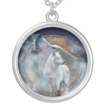 Spirit Wolf Wearable Art Necklace
