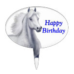 Spirited Gray Horse Customizable Cake Pick