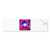 Spirited Hot Pink Glow Hearts Bumper Stickers