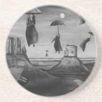 Spirits Of The Flying Umbrellas 2 BW coasters