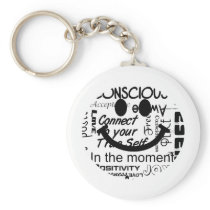 Spiritual affirmations smiley keychains
