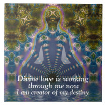 Spiritual Affirmations Visionary Art Ceramic Tile