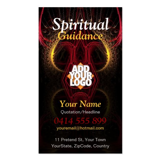 Spiritual Art New Age Enlightment Business Card (front side)