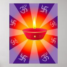 Spiritual Glowing Diwali Lamp Poster