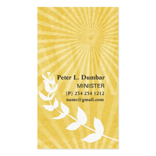 Spiritual  Gold Sunrise Business Card (front side)