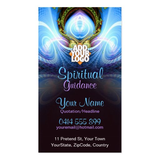 Spiritual Guidance Holistic Energy Business Card (front side)