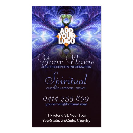 Spiritual Light Fractal w/ Logo Business Card (front side)