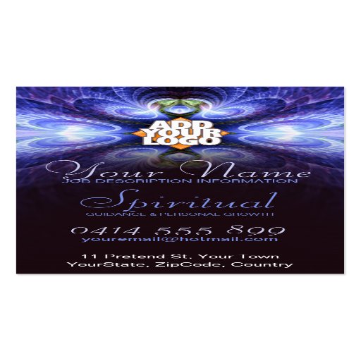 Spiritual Light Fractal w/ Logo Business Card