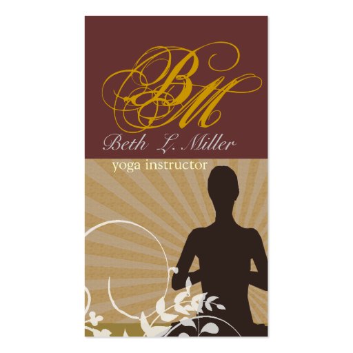 Spiritual Meditation Yoga  Instructor Business Card Templates (front side)
