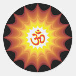 Spiritual Om Design Round Stickers