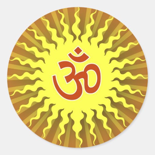 Spiritual Om Design Round Stickers