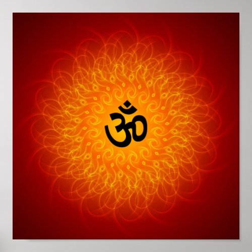 Spiritual Om On Mandala Poster print