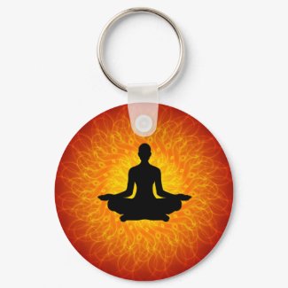 Spiritual Yoga On Mandala Keychain keychain