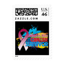 Splash of Color - Head and Neck Cancer Survivor Postage Stamps