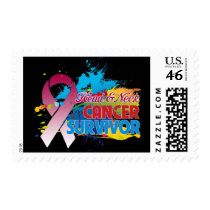 Splash of Color - Head and Neck Cancer Survivor Postage Stamps