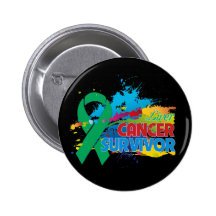 Splash of Color - Liver Cancer Survivor Pinback Buttons