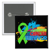 Splash of Color - Lymphoma Survivor Pinback Button