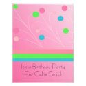 Splash of Stripes and Dots Birthday Invitation