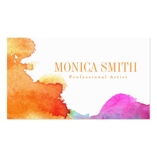 Splash of Watercolor Business Card (front side)