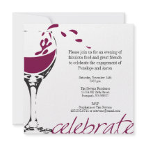 Splashing Merlot Party Invitation
