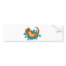 Splashing Otter bumper stickers by animalcookies Splashing Otter bumper stickers