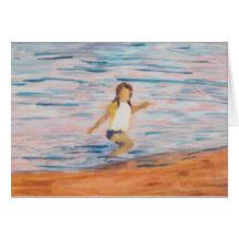 Splashing out of the ocean - NJ shore Card