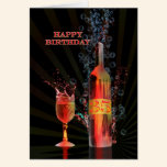 Splashing wine 35th birthday card cards