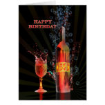 Splashing wine 69th birthday card