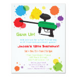 Splat Paintball Kids Birthday Party Invitations