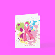 Splat Pink Ribbon Card cards