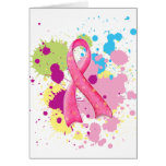 Splat Pink Ribbon Card