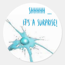 splat, Shhhhh ...It's a Surprise!  - Customized Round Stickers
