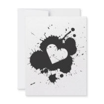 Splatter Heart (Wedding) Invitation Template 1 by Madinagoodway Splatter Heart (Wedding) Invitation Template 1
