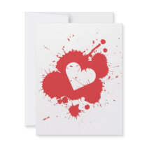 Splatter Heart (Wedding) Invitation Template 2 by Madinagoodway Splatter Heart (Wedding) Invitation Template 2