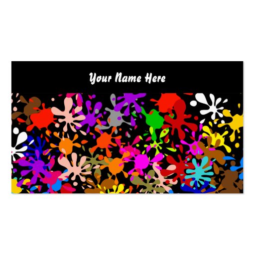 Splatter Wallpaper, Your Name Here Business Card Templates (front side)