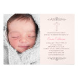 Splendid Cross Photo Baptism Invitation - Pink invitations