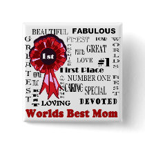 Splendid Word Collage Worlds Best Mom Design Button
