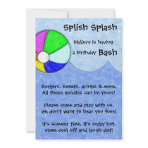 Splish Splash Bash Birthday Party Invite